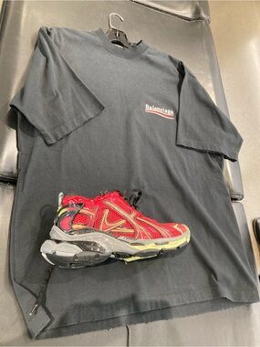 Balenciaga Multi Print Crew Neck Oversized/long Short Sleeve T-Shirt BNWT